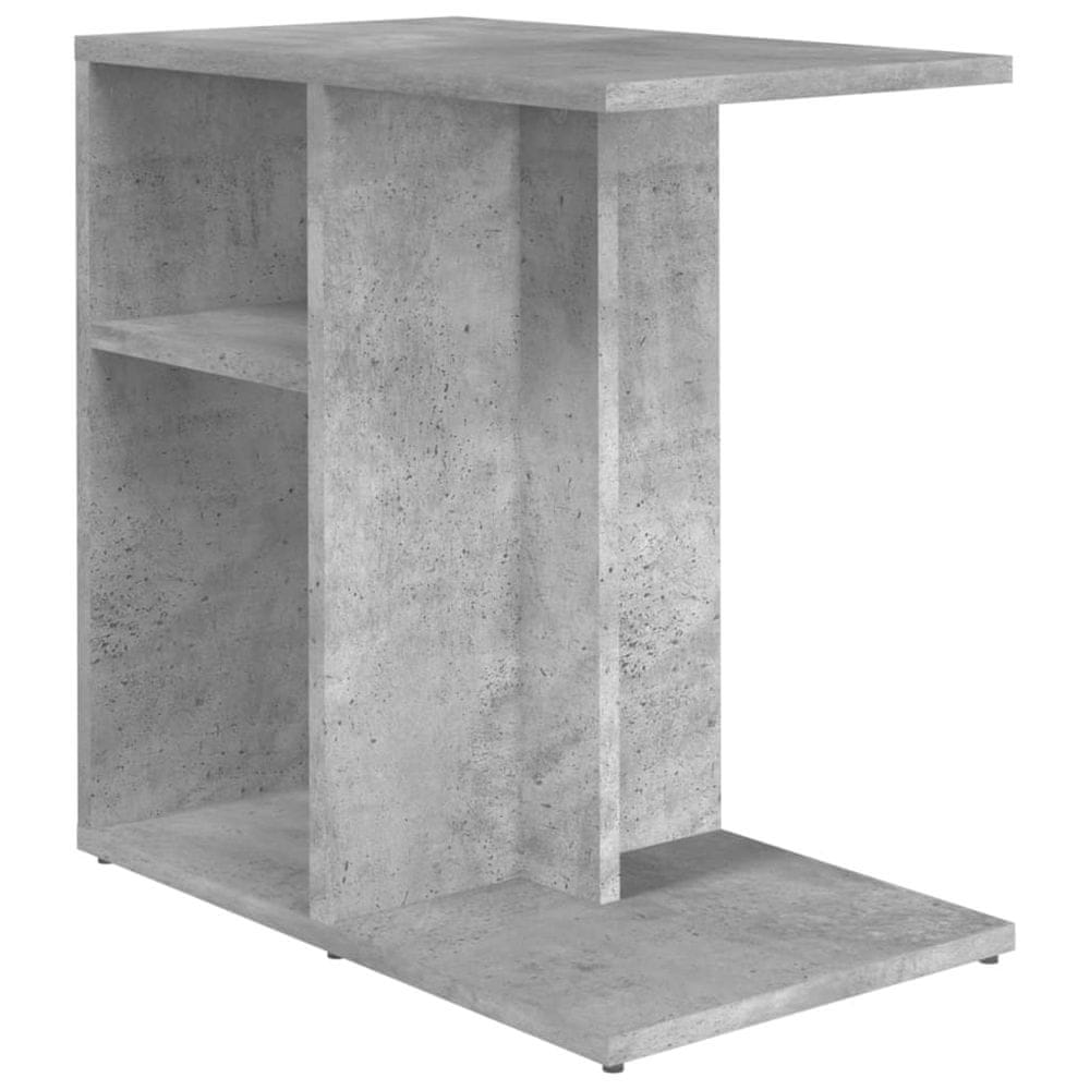 Vidaxl Príručný stolík, betónovo sivý 50x30x50 cm, kompozitné drevo